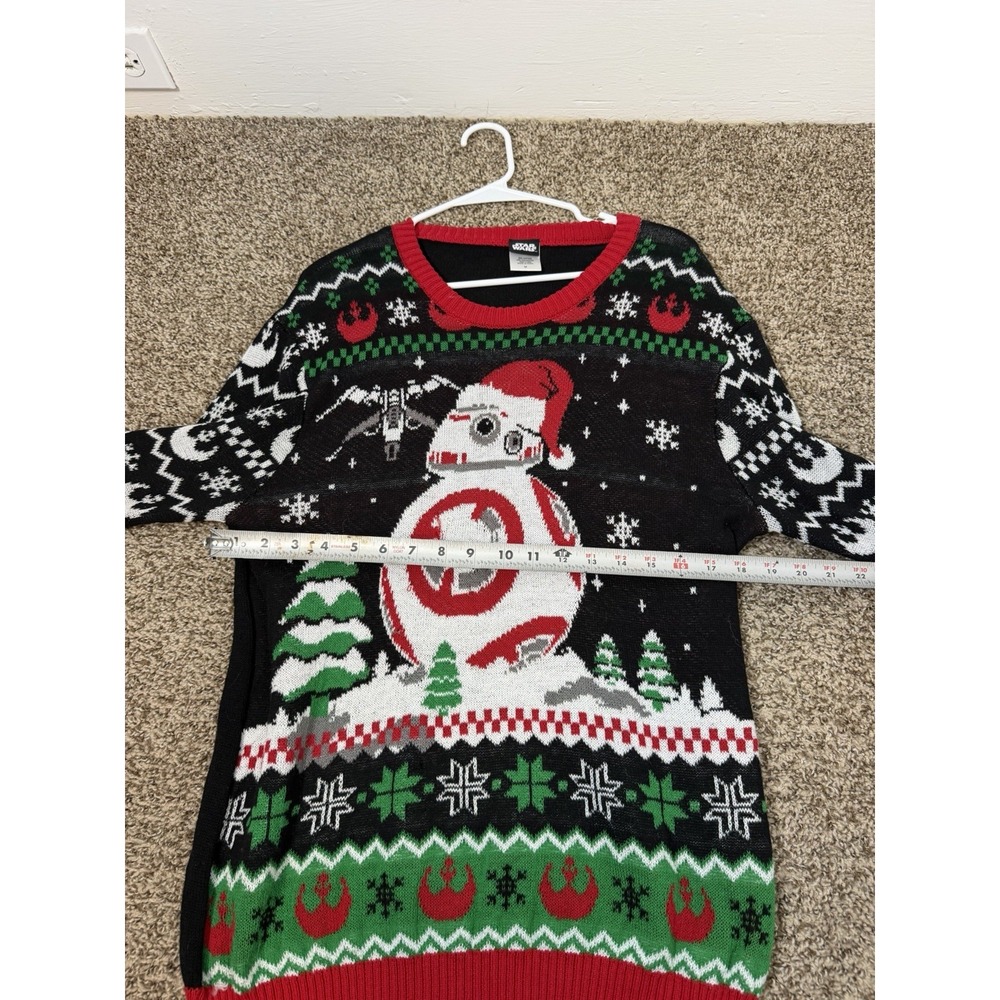 Star Wars BB-8 Ugly Christmas Sweater Men's M Holiday Xmas Black Red - Picture 7 of 8